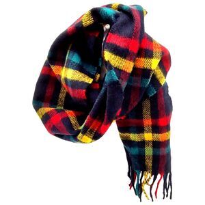 Classic Plaid Merino Wool British Isles Handcrafted Soft Scarf by Uno Alla Volta